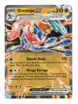 Greninja ex #106/167 Pokemon Twilight Masquerade double rare - Image 1