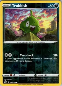 Trubbish 043/073 Champion's Path Pokemon Reverse Holo Near Mint - Image 1