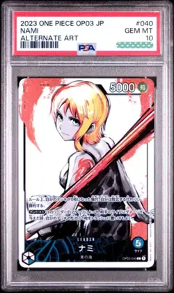 PSA 10 Nami (Parallel) OP03-040 L Mighty Enemies - ONE PIECE Card Game - Image 1