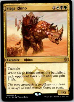 Magic the Gathering Siege Rhino Khans of Tarkir MTG Free Shipping! - Image 1