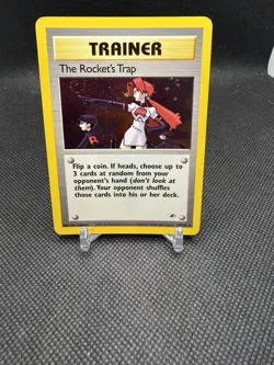 Pokemon Card - The Rocket's Trap Gym Heroes 19/132 Holo Rare SWIRL!! TCG - Image 1