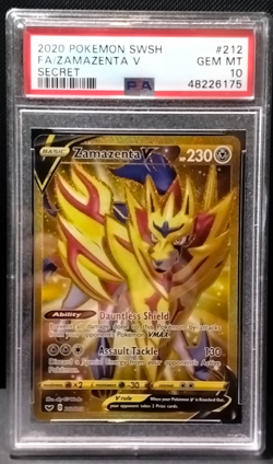 2020 Pokemon Sword & Shield Zamazenta Full Art Secret Rare Gold 212/202 PSA 10 - Image 1