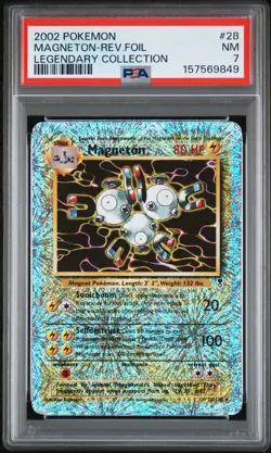 Magneton Legendary Collection Reverse Holo 28/110 2002 Pokemon Card Foil PSA 7 - Image 1