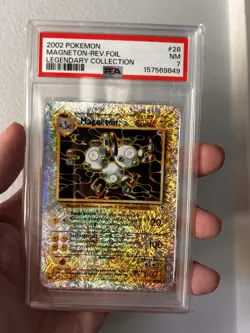 Magneton Legendary Collection Reverse Holo 28/110 2002 Pokemon Card Foil PSA 7 - Image 3
