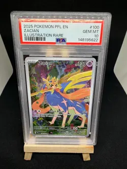 POKEMON Zacian 100/094 PFL EN-PHANTASMAL FLAMES ILLUSTRATION RARE PSA 10 - Image 1