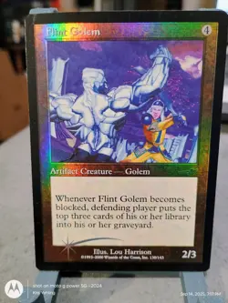 MTG Magic the Gathering Flint Golem (130/143) Nemesis Foil LP Ex Condition - Image 1