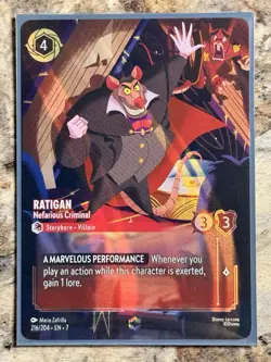 Disney Lorcana Ratigan - Nefarious Criminal (NM Enchanted) 216/204 - Image 2