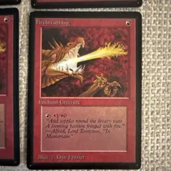 MTG Firebreathing Limited Edition Beta Set of 4 Magic the Gathering Cards - Image 4