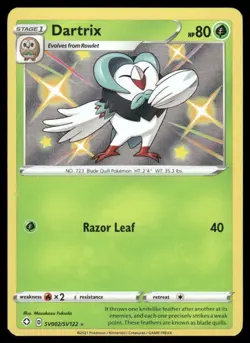 Pokemon Cards Dartrix SV002/SV122 Shining Fates Shiny Rare NM *3 - Image 1