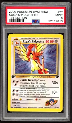 Pokemon Cards - PSA 9 1st Edition Koga's Pidgeotto 27/132 - Gym Challenge - MINT - Image 1