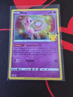 MEW 011/025 Celebrations 25th Anniversary HOLO RARE card 2021 Pokemon TCG NM - Image 1
