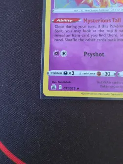 MEW 011/025 Celebrations 25th Anniversary HOLO RARE card 2021 Pokemon TCG NM - Image 4