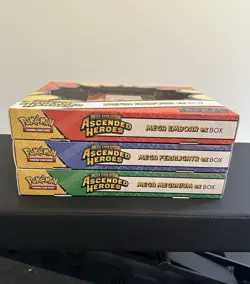 Pokemon 3x Lot Ascended Heroes Mega ex Box Set Meganium ~Emboar~ Feraligatr TCG - Image 2