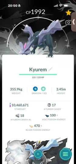 Pokemon Go Shiny Legendary Kyurem ( Background) - Image 1