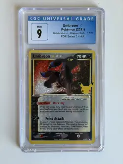 Pokemon Umbreon Gold Star Celebrations Classic Collection 17/17 Holo PSA 9 - Image 1