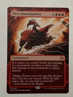 MTG Fiery Emancipation 0042 Rare - Wilds of Eldraine Extras #42 NM - Image 1