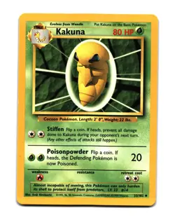 Pokemon Base Set Kakuna Uncommon 033/102 - Image 1