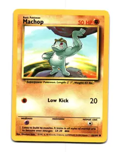 Pokemon Base Set Machop Common 052/102 - Image 1
