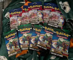 10x MJ holding pokemon Card Random Pack . 25 And 20 cards 1 foil guaranteed Each - Image 1