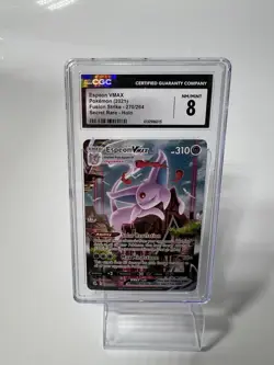 2021 Pokemon SWSH Fusion Strike Full Art Espeon VMAX-Secret #270 CGC 8 NM Mint - Image 1