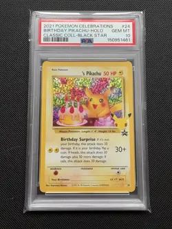 PSA 10 Birthday Pikachu #24 Celebrations 25th Anniversary Pokemon Card - Image 1