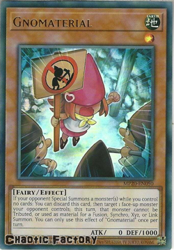 YUGIOH MP20-EN050 Gnomaterial Ultra Rare 1st Edition NM - Image 1