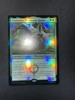 Mtg Kaldheim Vorinclex Monstrous Raider Prerelease Promo NM Foil Mythic 199/285 - Image 2