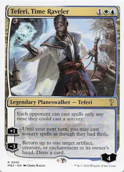Teferi, Time Raveler (White Border) R Mystery Booster 2 91 NM - Image 1