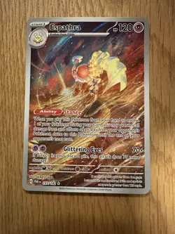 Pokemon TCG Espathra Holo Card 197/182 Sv04: Paradox Rift Illustration Rare - Image 1