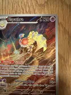 Pokemon TCG Espathra Holo Card 197/182 Sv04: Paradox Rift Illustration Rare - Image 3