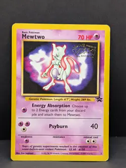 Mewtwo (Movie Promo) 03/53 Wotc Black Star Promo Vintage Pokemon TCG (MP) - Image 1