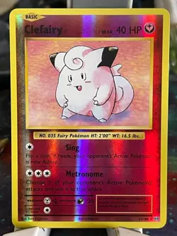 POKEMON CLEFAIRY 63/108 COMMON REVERSE HOLOFOIL EVOLUTIONS NM CARD - Image 1
