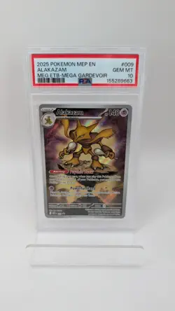 2025 POKEMON MEP EN-ME BLACK STAR PROMO #009 ALAKAZAM PSA 10 - Image 1
