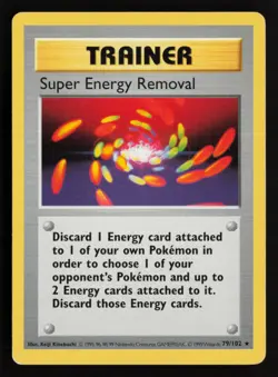 Super Energy Removal 79/102 Rare Base Set Shadowless Pokemon Unlimited LP - Image 1