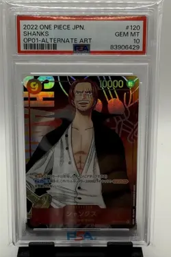 2022 One Piece Japan Shanks OP01 Alternate Art #120 PSA 10 - Image 1