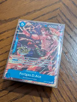 Portgas D Ace - OP07-053 - Alternate Art 3rd Anniversary Stamped Promo - Image 3