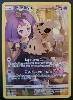 Pokemon Mimikyu TCG Cosmic Eclipse Holo Card 245/236 Secret Rare - Image 1
