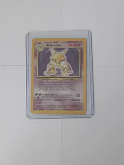 Alakazam 1/102 Base Set Rare Holo WOTC LP Pokemon Card - Image 1
