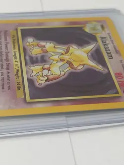 Alakazam 1/102 Base Set Rare Holo WOTC LP Pokemon Card - Image 2