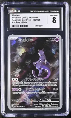 CGC NM 8 Mewtwo Card 151 Art Rare Holo 183/165 130 Japanese - Image 1