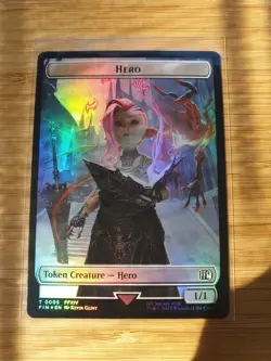 MTG Magic the Gathering FOIL Hero 0005 / Wizard 0015 Token FIN! - Image 2