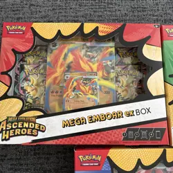 Pokemon TCG Ascended Heroes Mega ex Box Set of 3 - Meganium Emboar Feraligatr - Image 2