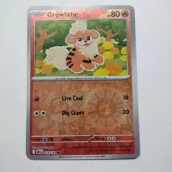 Pokemon TCG SV-Destined Rivals Growlithe #27/182 Common Reverse Holo - Image 1