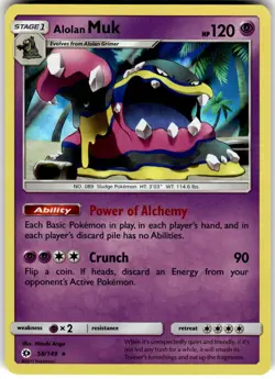 Alolan Muk Holo 58/149 - SM Base Set NM - Image 1