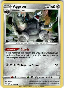 Aggron Holo 123/189 - Darkness Ablaze NM - Image 1