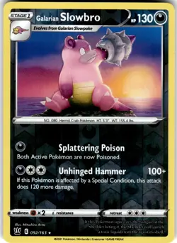 Galarian Slowbro Reverse Holo 092/163 - Battle Styles NM - Image 1