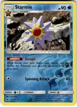 Starmie Reverse Holo 16/111 - Crimson Invasion NM - Image 1