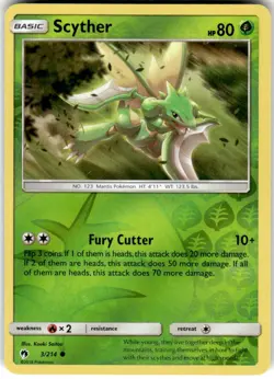 Scyther Reverse Holo 3/214 - Lost Thunder NM - Image 1