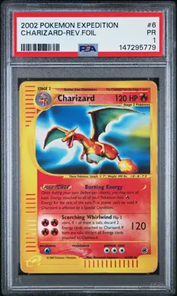 Pokemon Charizard Expedition Reverse Holo Rare 2002 6/165 PSA 1 - Image 1