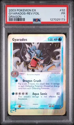 Pokemon Gyarados Reverse Holo Rare EX Dragon 2003 32/97 PSA 1 - Image 1
